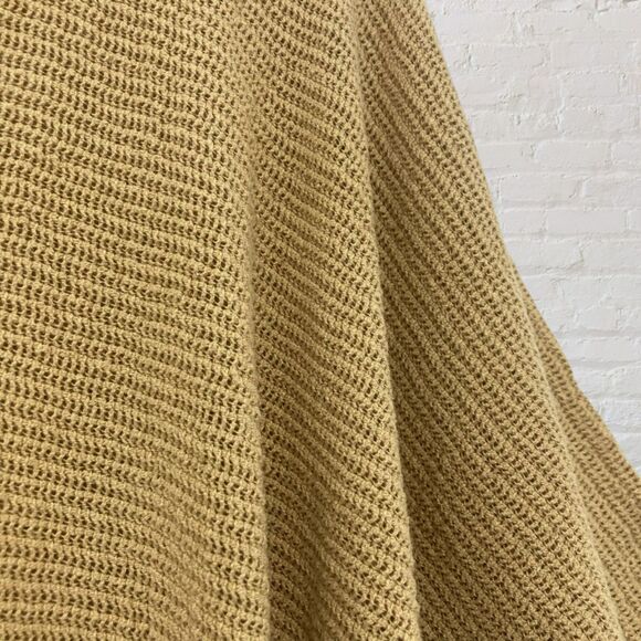 Joy Charlotta XS Cotton Knit Dress Tie Belt Mustard Yellow Side Slit Boho - Picture 8 of 16